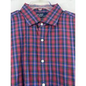 Polo Ralph Lauren Regent Classic Fit Shirt Men's 2XL Plaid Long Sleeve Blue Red‎